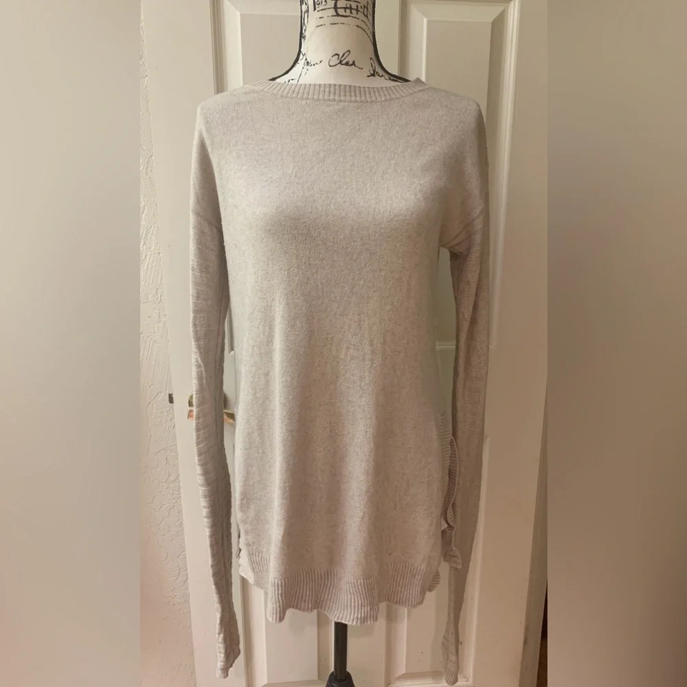 Michael Kors Cashmere Blend Tan Scooped Neck Sweater